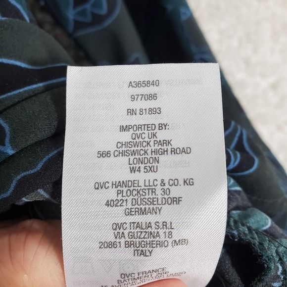 Logo Lori Goldstein Women Stretch Shirt Size Medium Floral Button Office Artsy - Picture 7 of 12